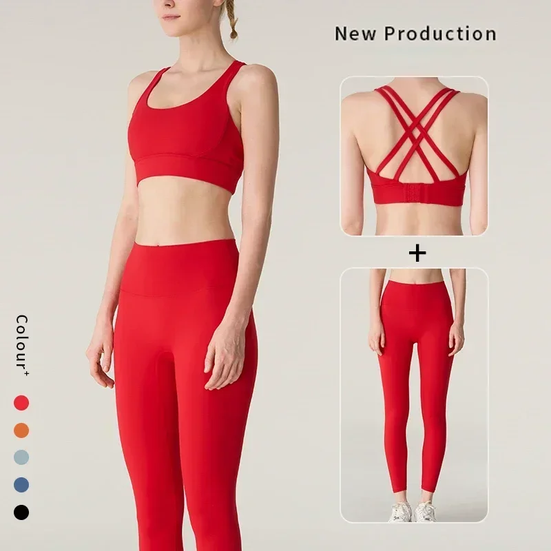 Outdoor Sport Leggings - Conjunto de Yoga Feminino de 2