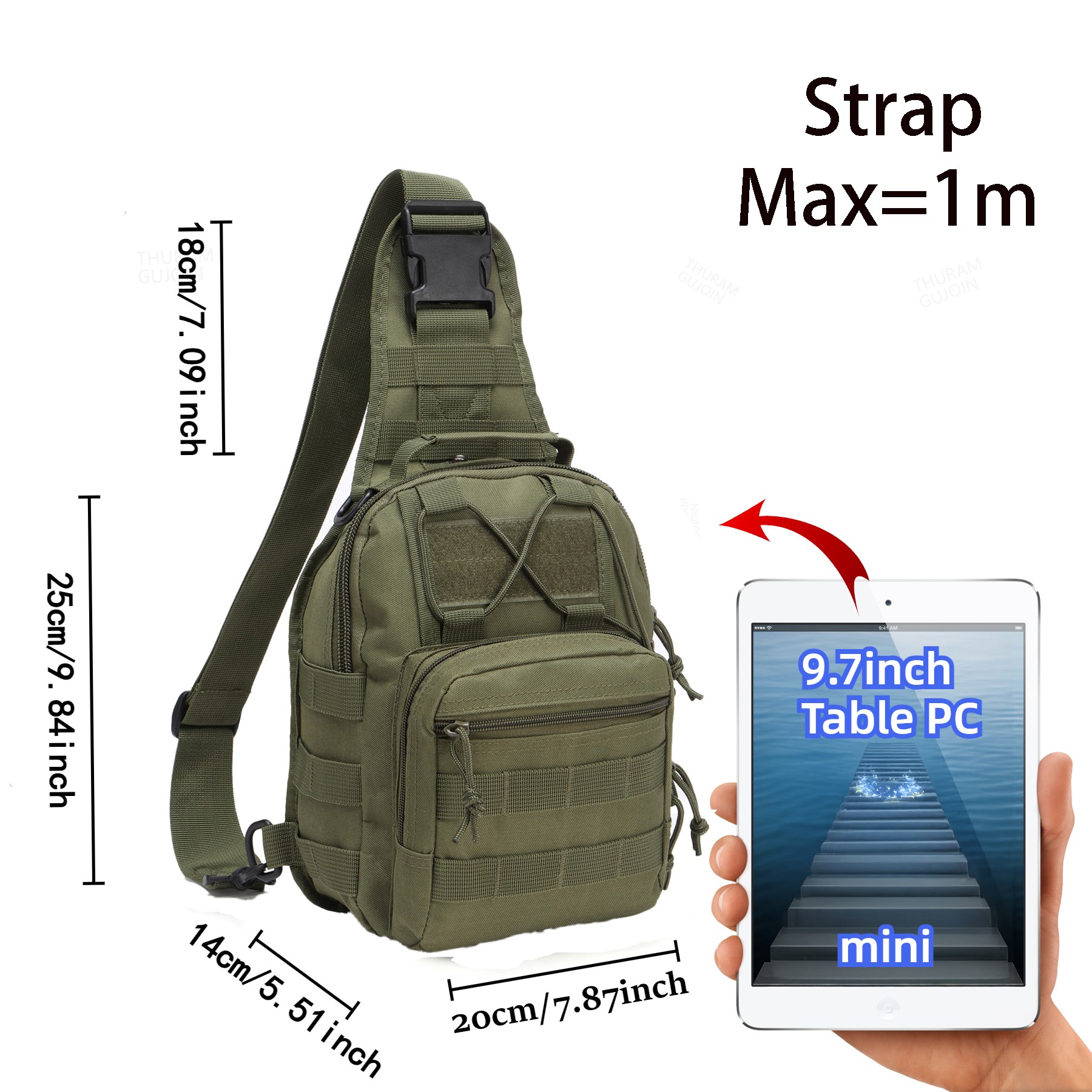 THURAM Bolsa tática ao ar livr - Outdoor Sport Backpack avaliação e preço